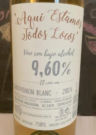 Aqu Estamos Todos Locos Sauvignon Blanc Bajo Alcohol 4x750cc.