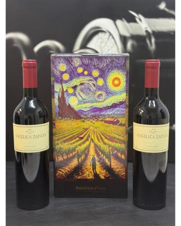 Estuche Rstico Anglica Zapata Malbec 2x750cc.