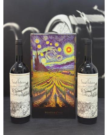 Estuche Rstico Saint Felicien Malbec 2x750cc
