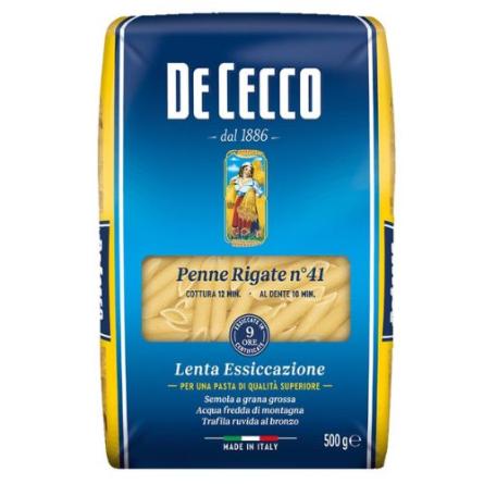 De Cecco Penne Rigate 1x500grs. Origen Italia.