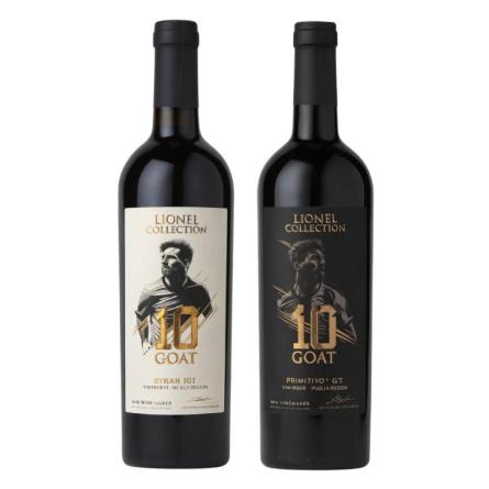Messi GOAT 1 Syrah + 1 Primitivo 2x750cc.